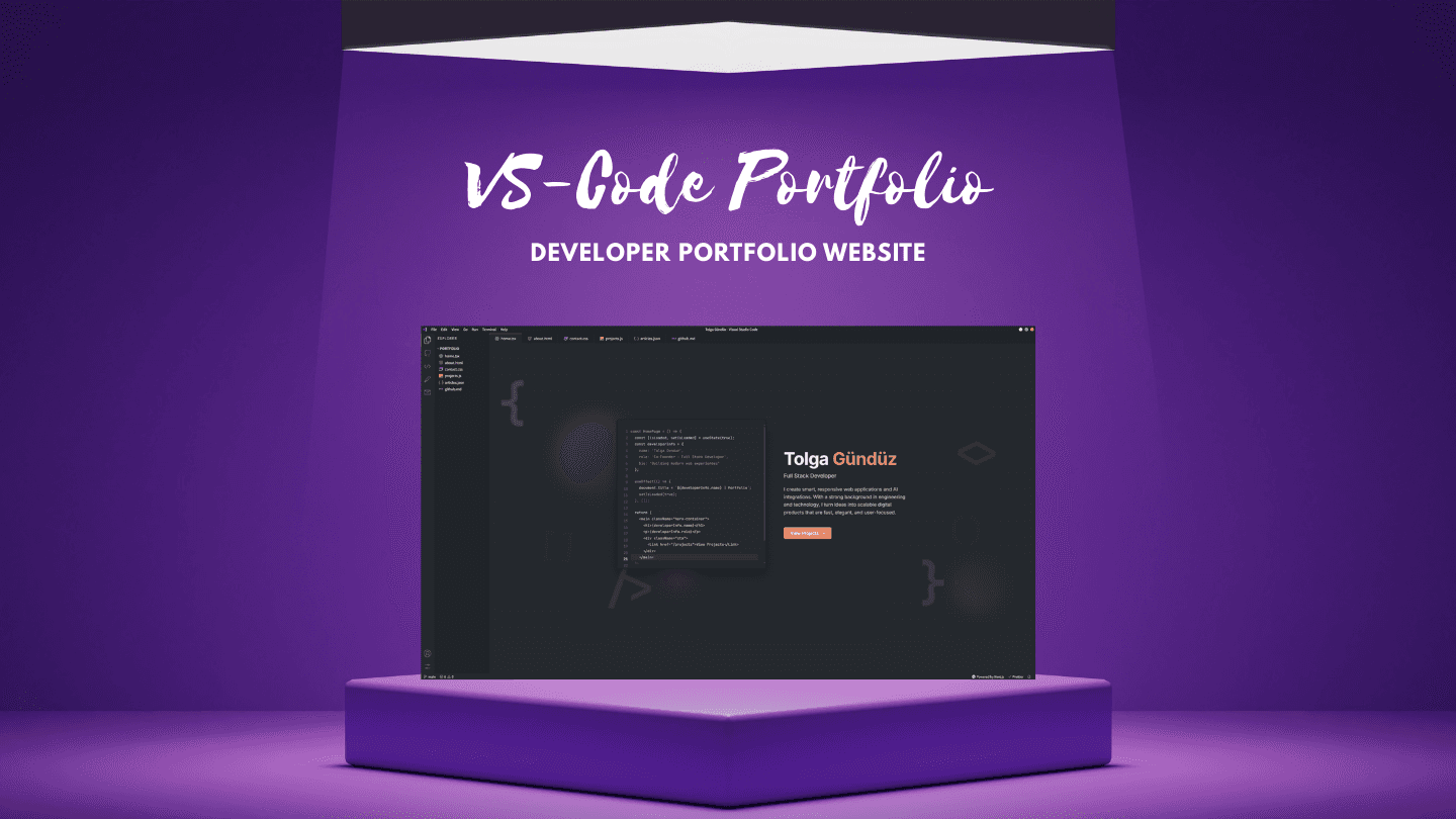 VSCode Portfolio preview